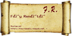 Fáy Renátó névjegykártya